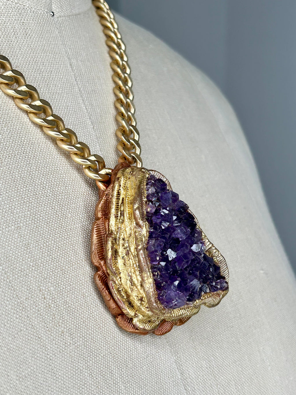 Amethyst Triangle Amulet #34