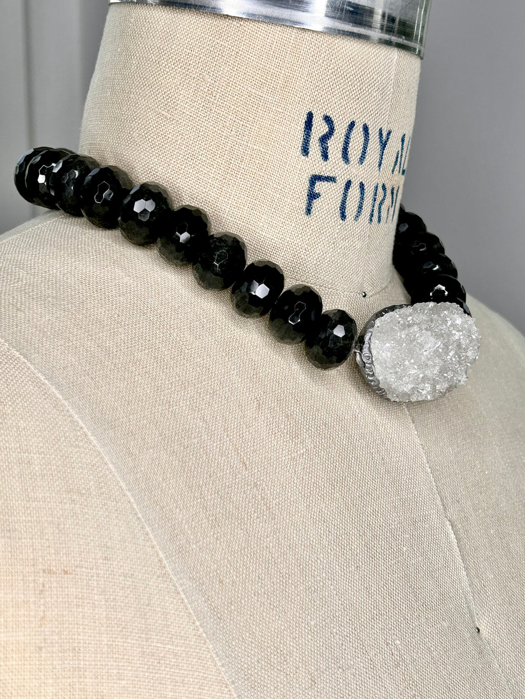Quartz & Obsidian Collar #32