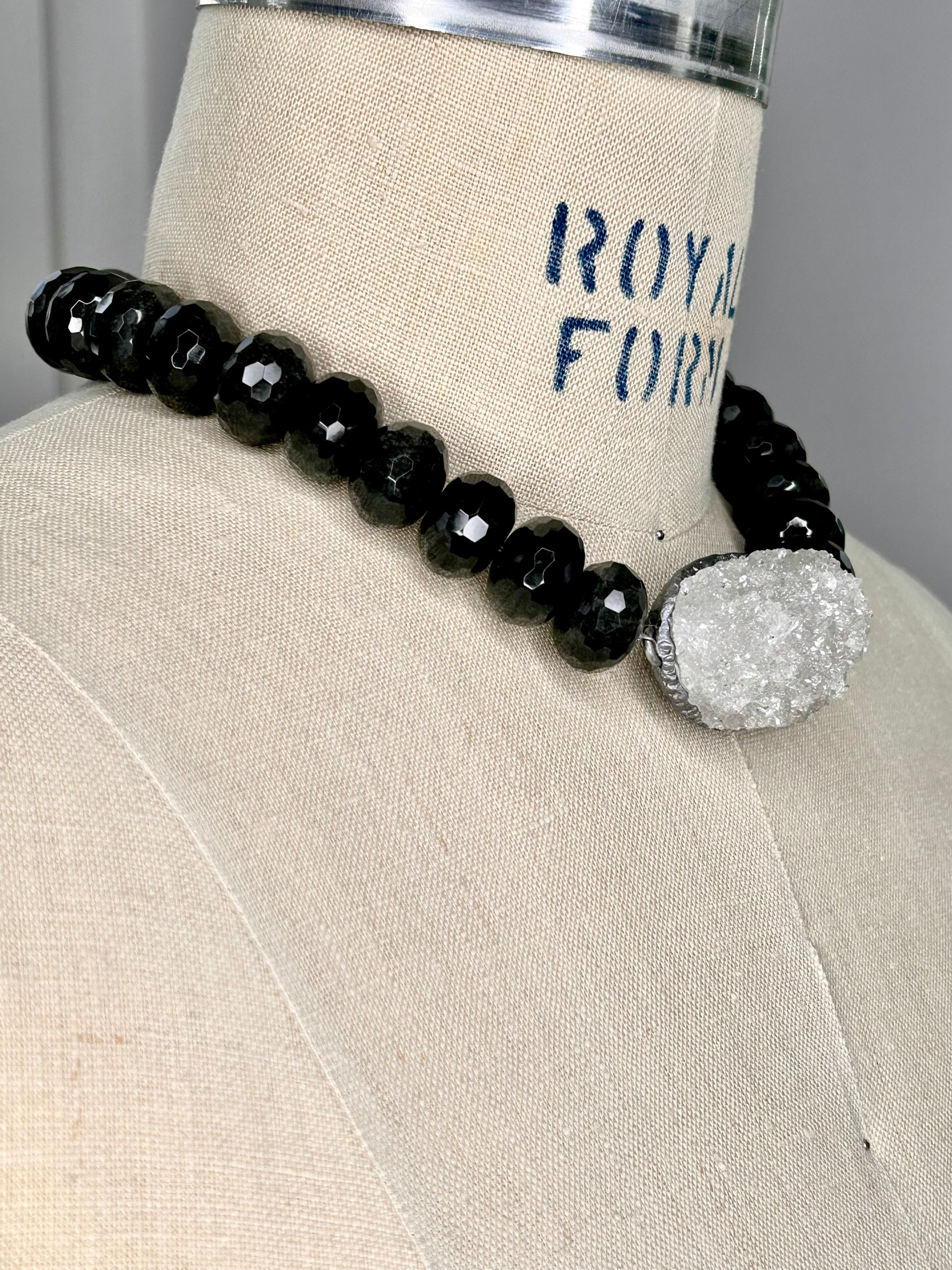 Quartz & Obsidian Collar #32