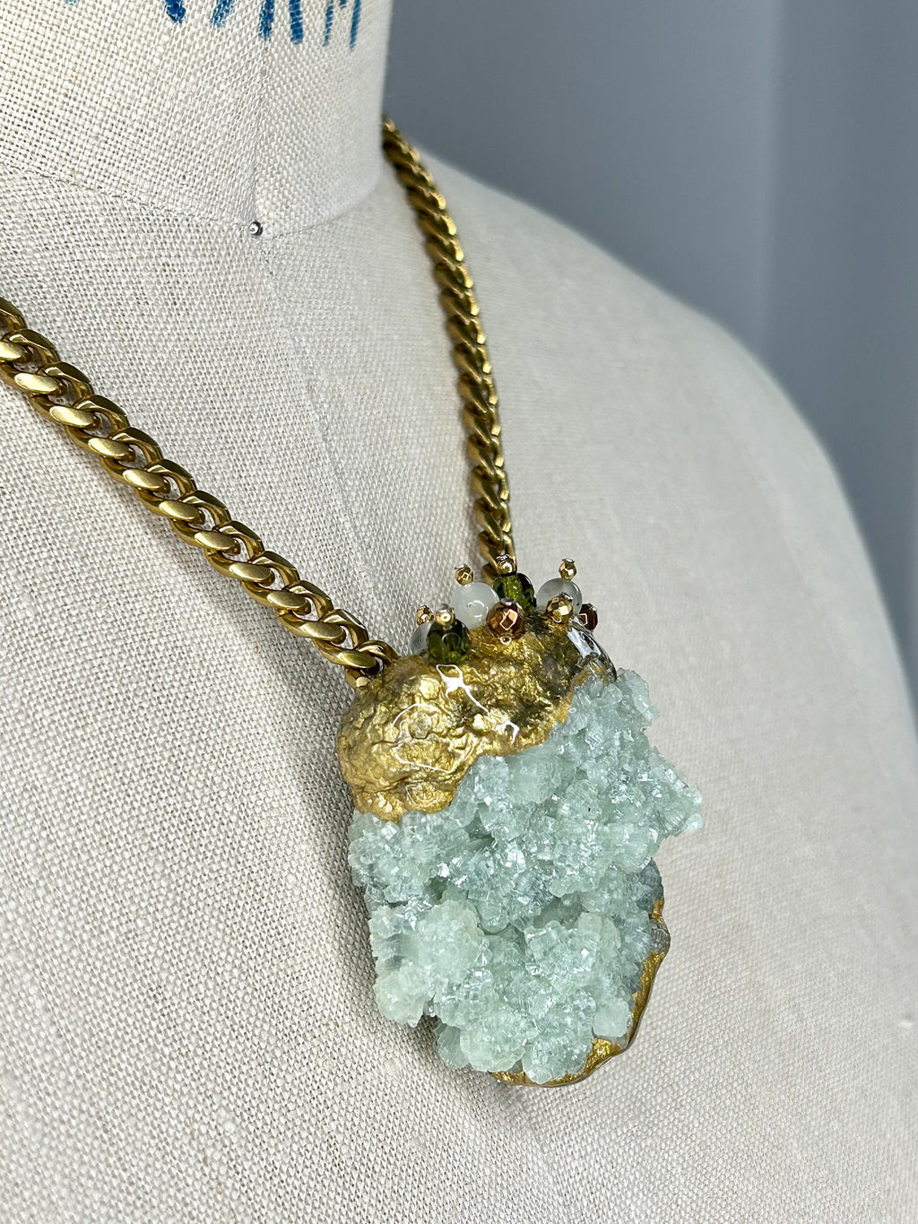 Prehnite ‘Heart’ Necklace #7