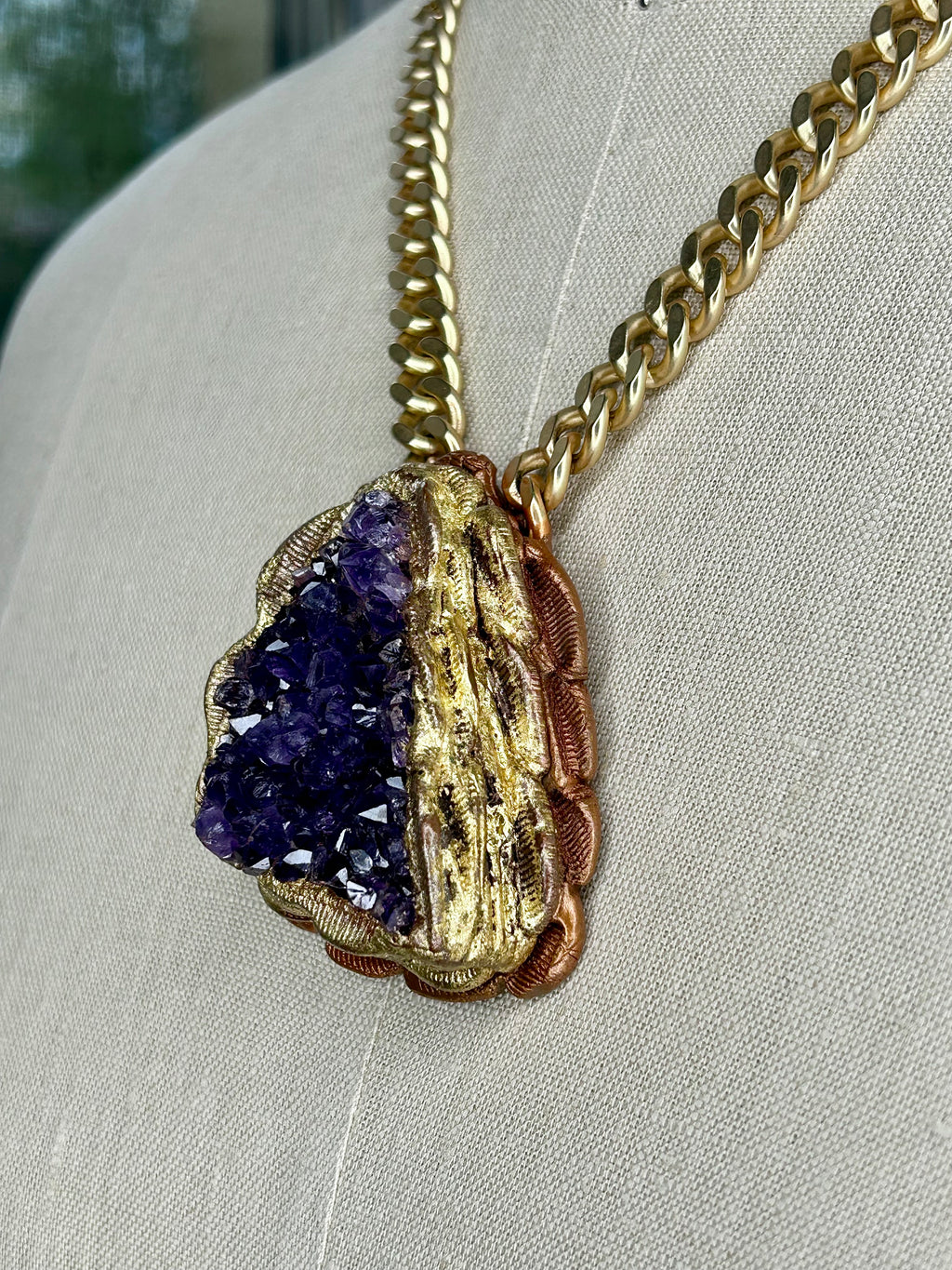 Amethyst Triangle Amulet #34