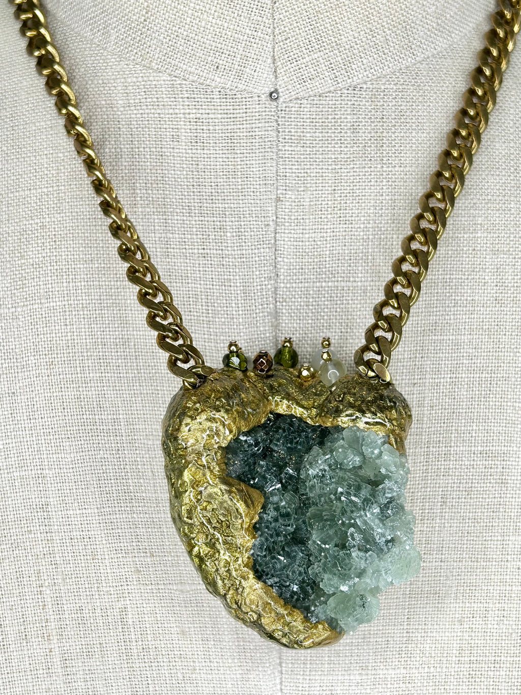 Prehnite ‘Heart’ Necklace #7