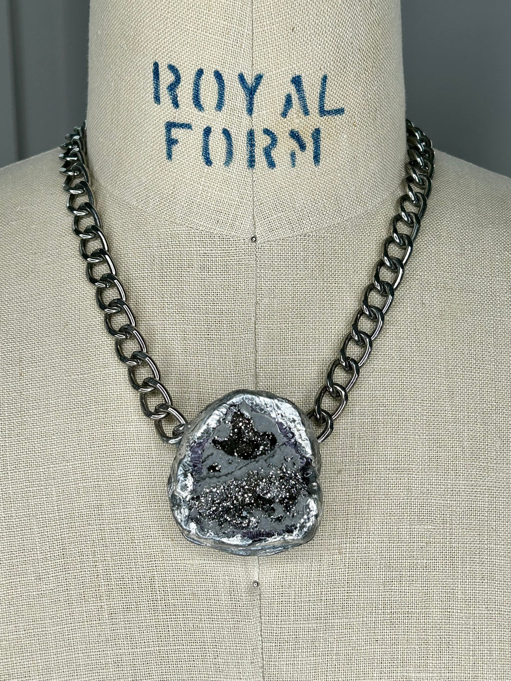 Pyrite Geode Necklace #46