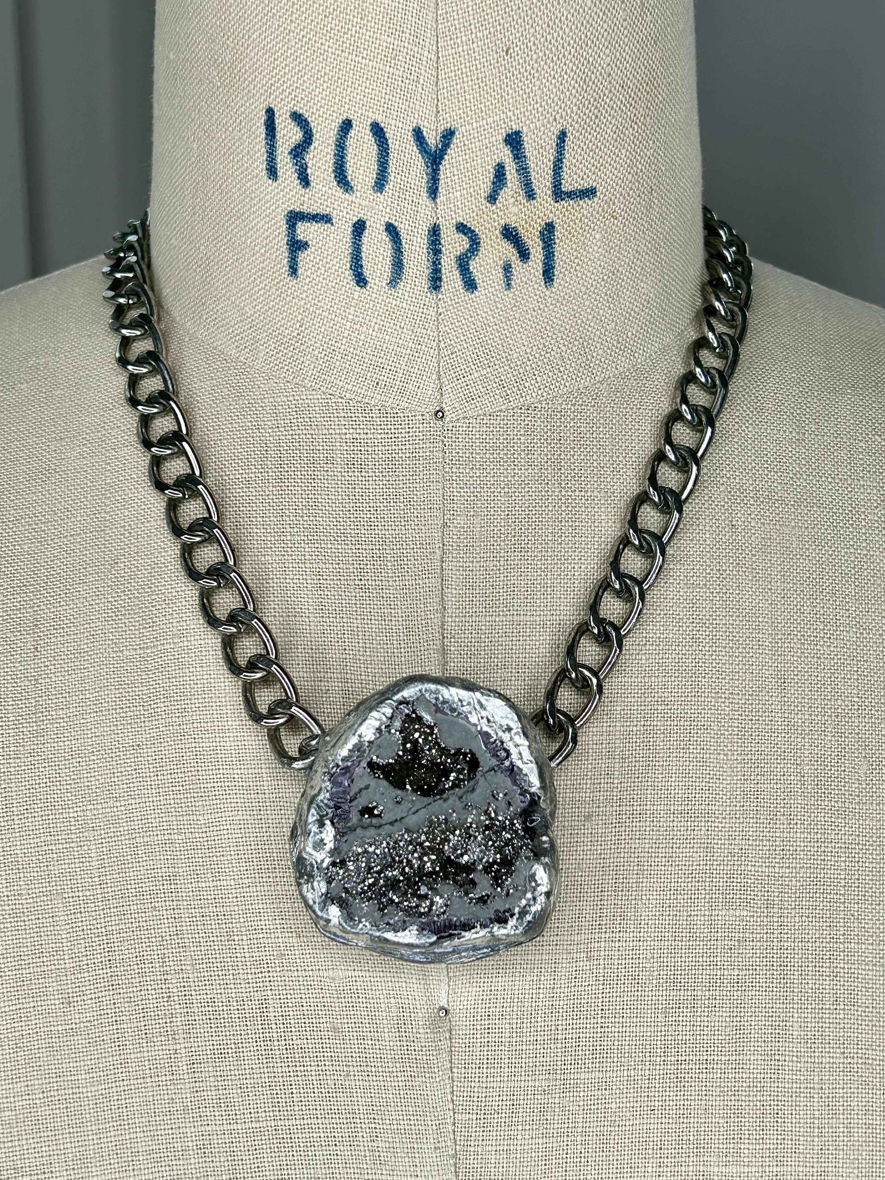 Pyrite Geode Necklace #46