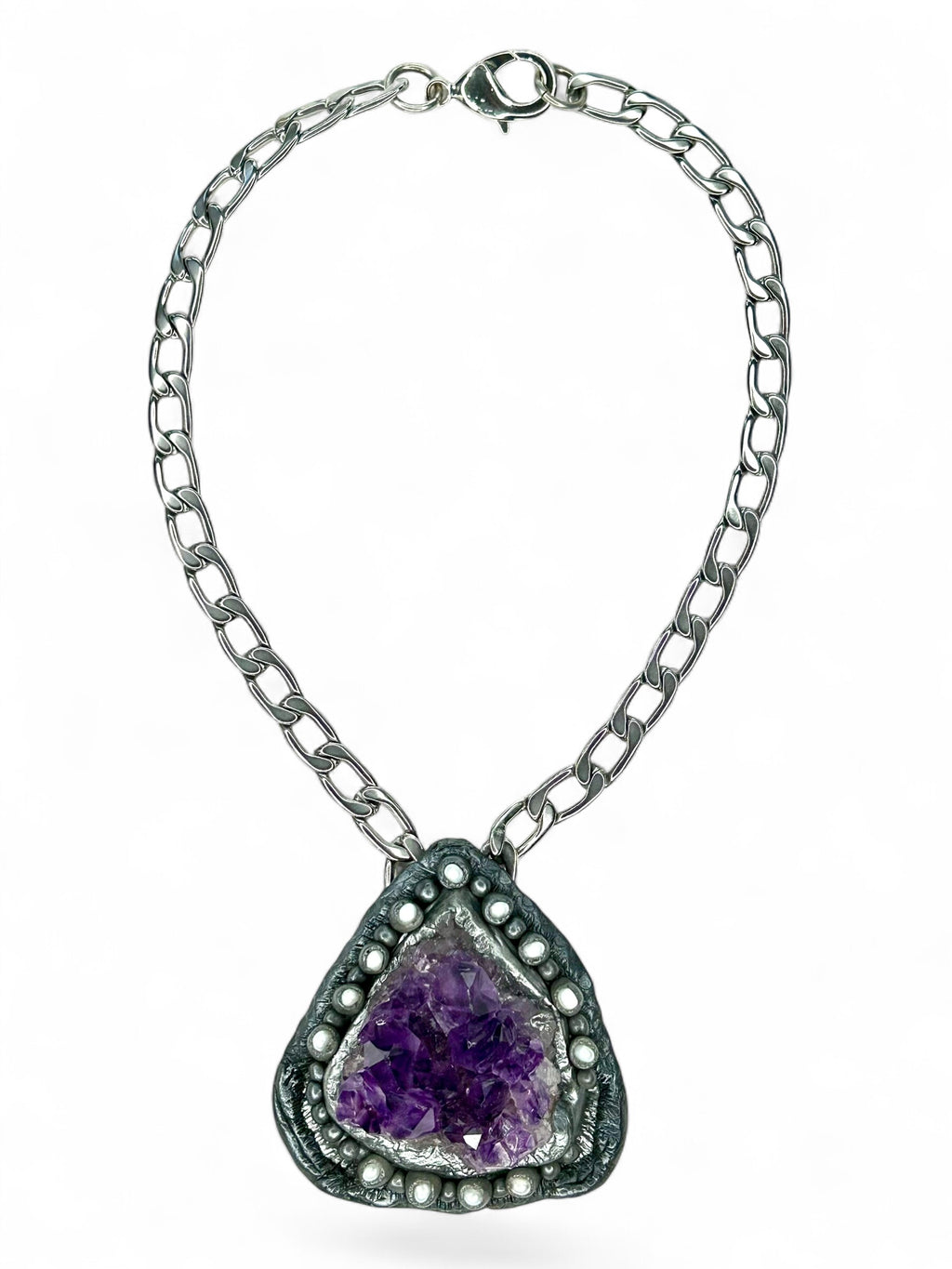 Amethyst Pearl Amulet #35