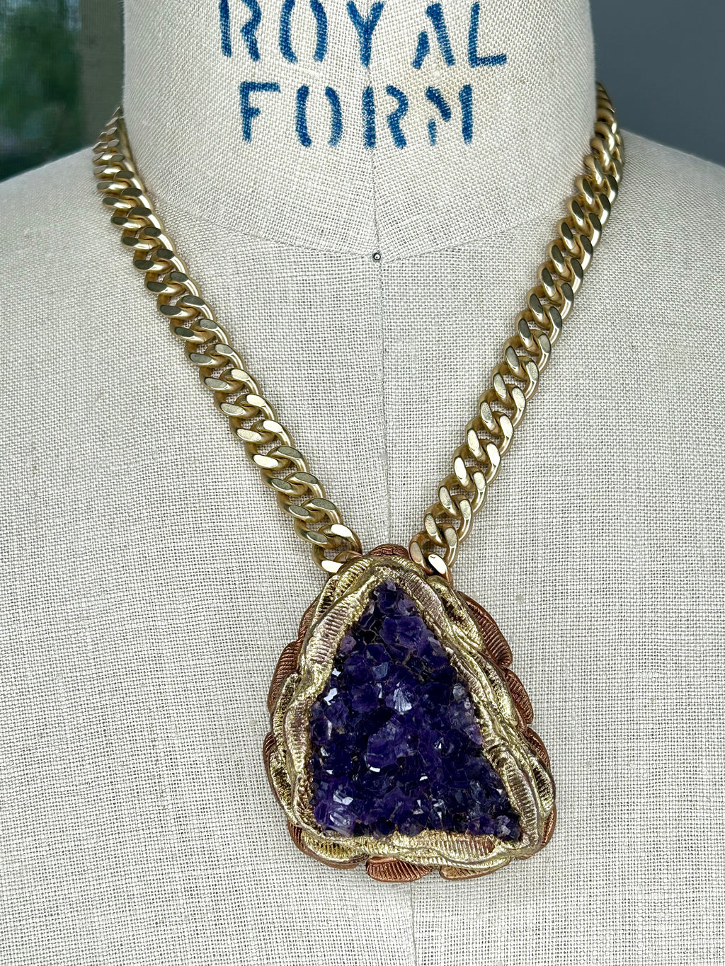 Amethyst Triangle Amulet #34