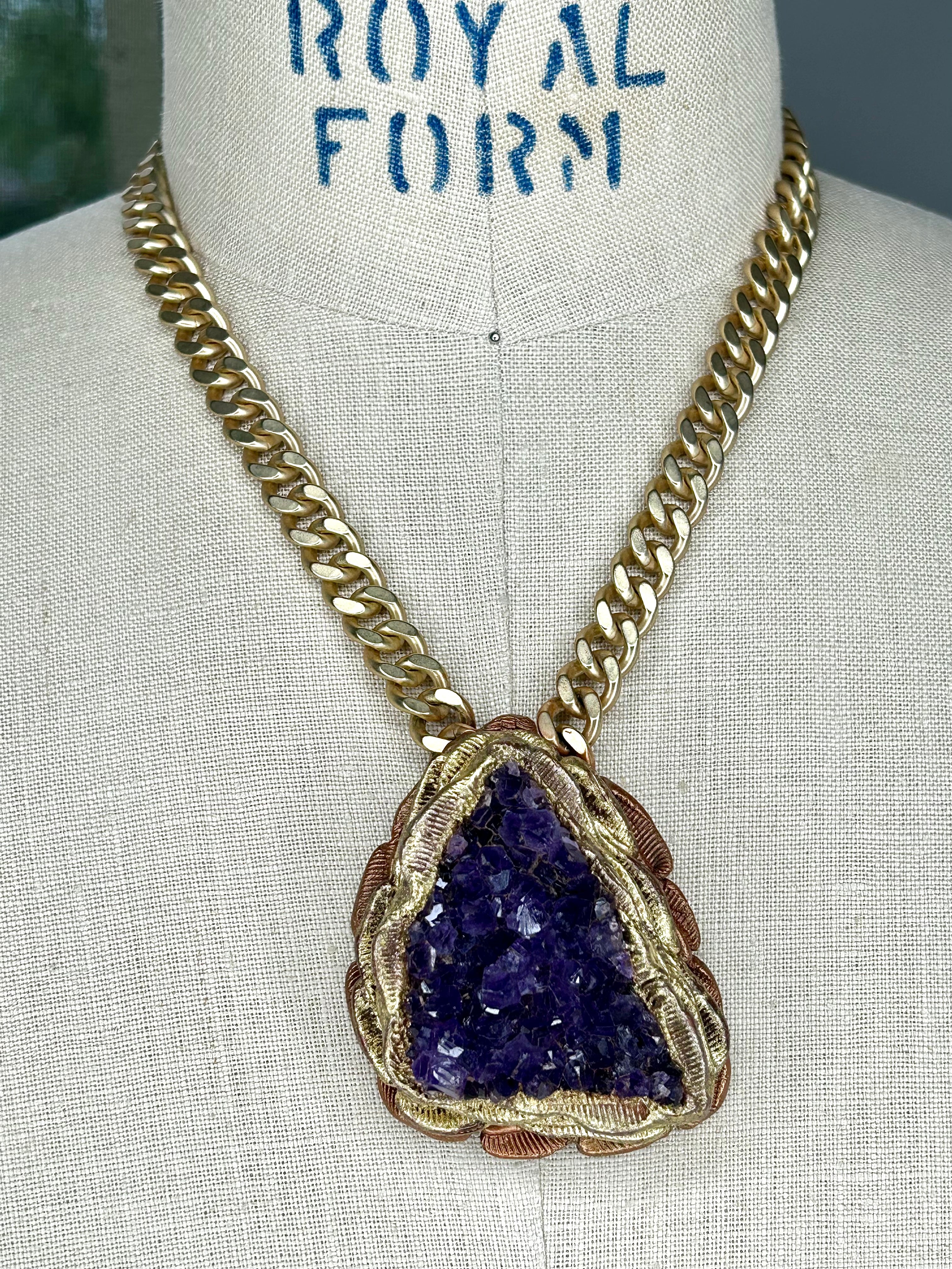 Amethyst Triangle Amulet #34