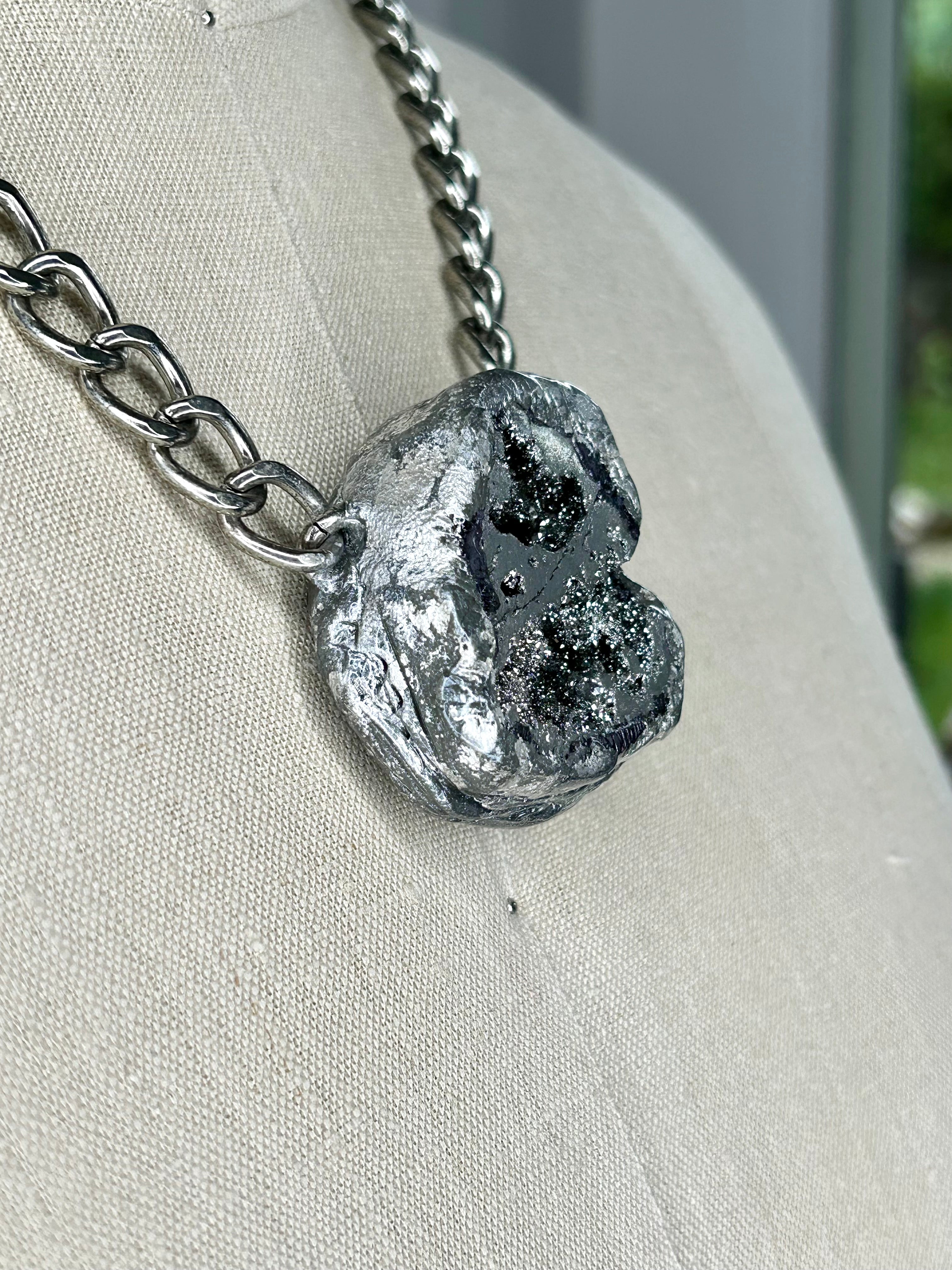 Pyrite Geode Necklace #46