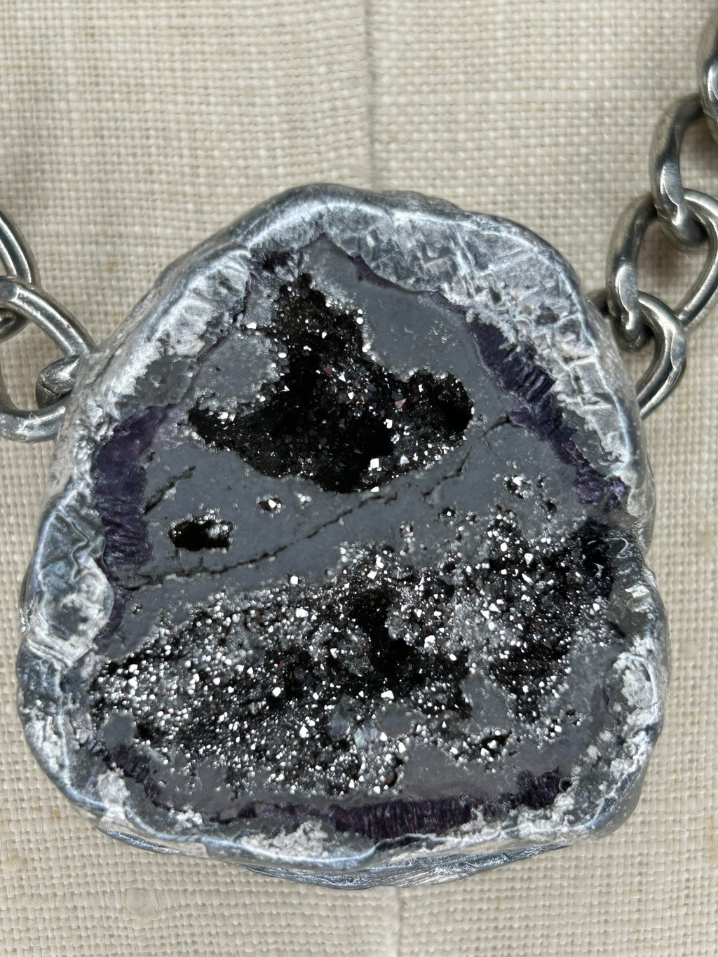 Pyrite Geode Necklace #46
