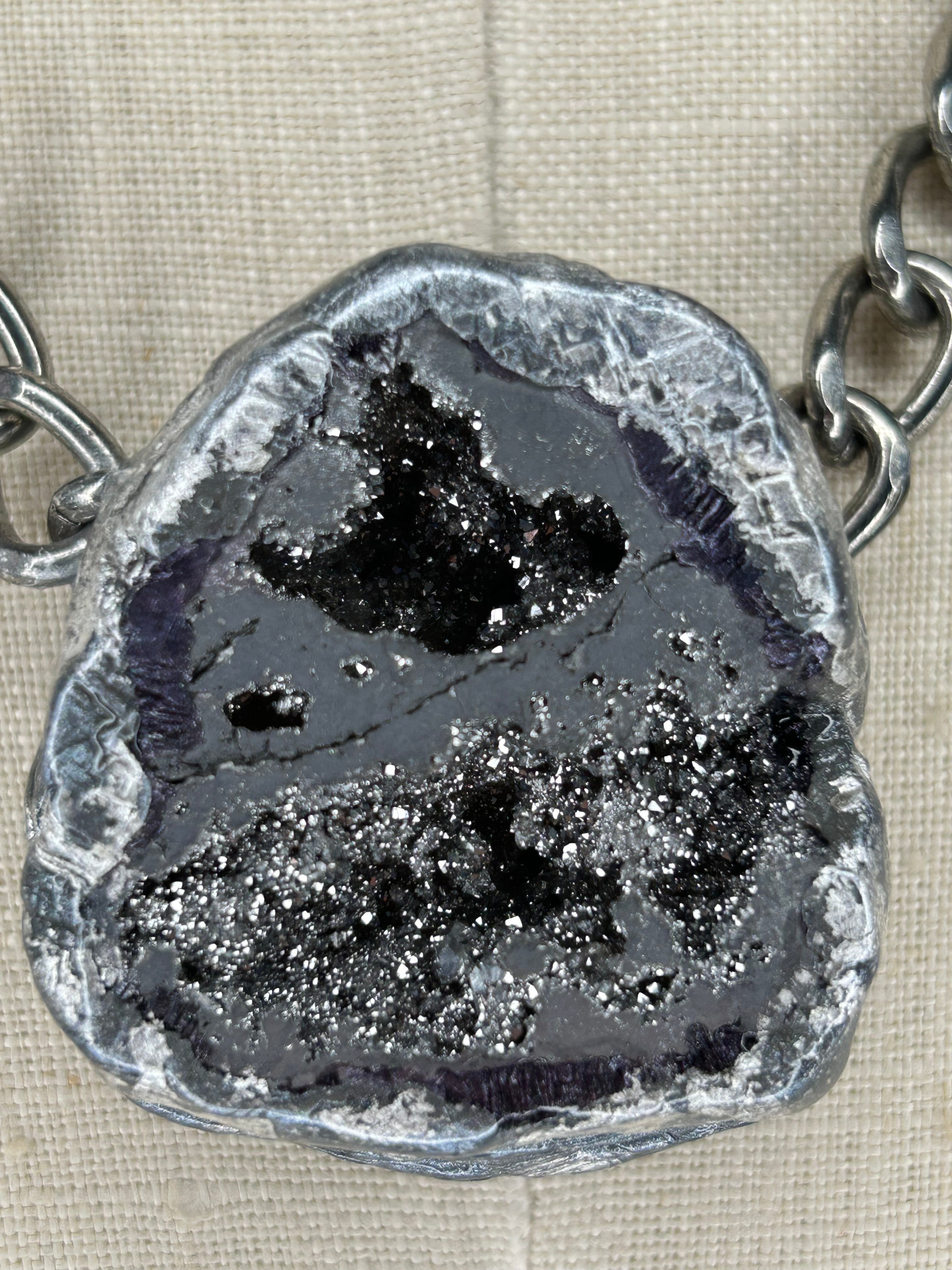 Pyrite Geode Necklace #46