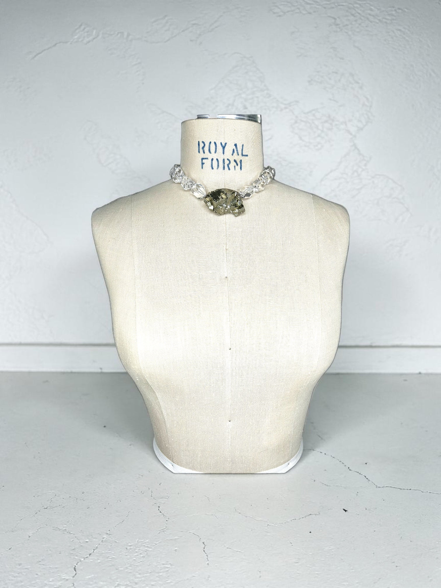 Pyrite & Cut Quartz Collar #31