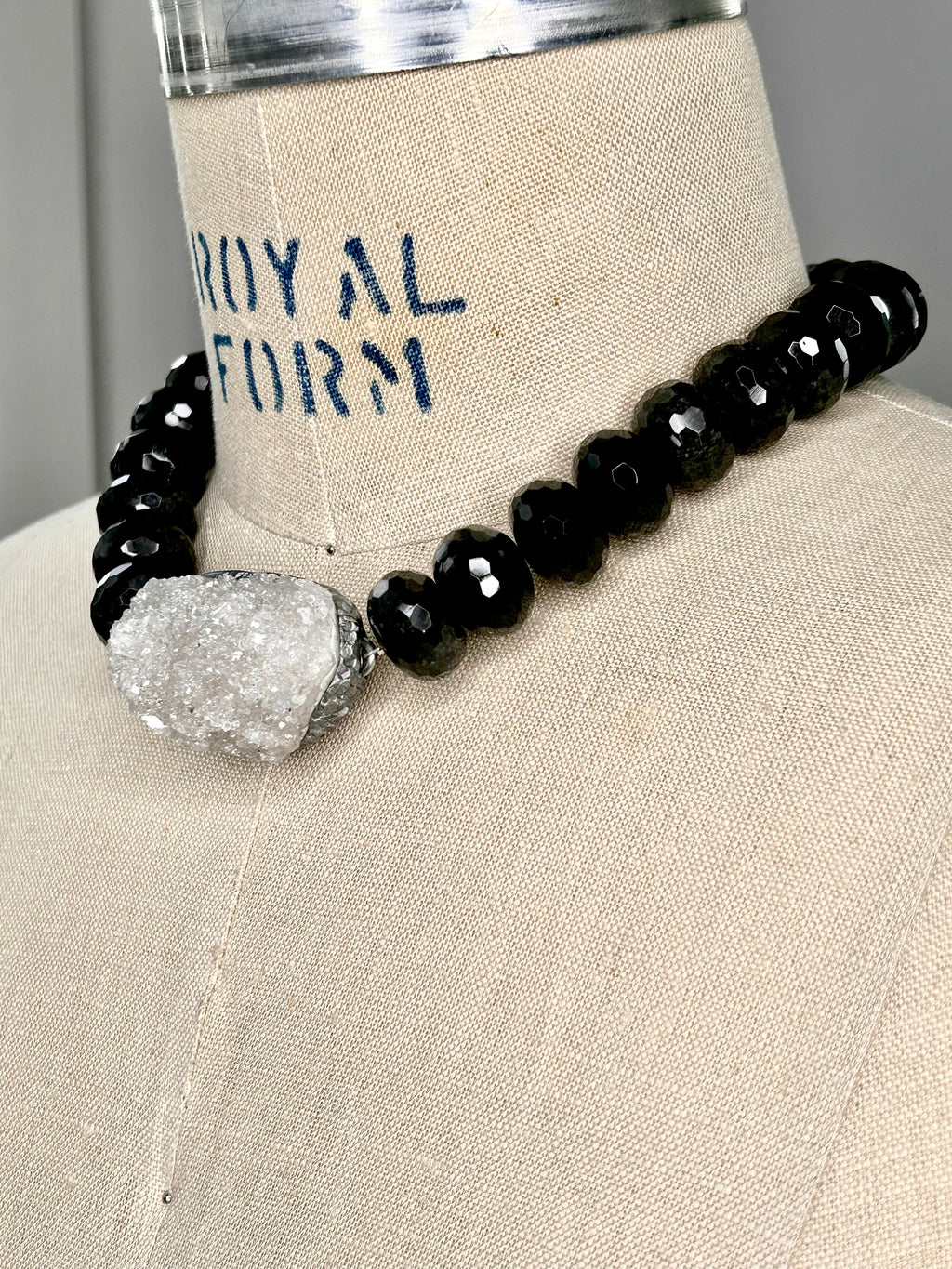Quartz & Obsidian Collar #32
