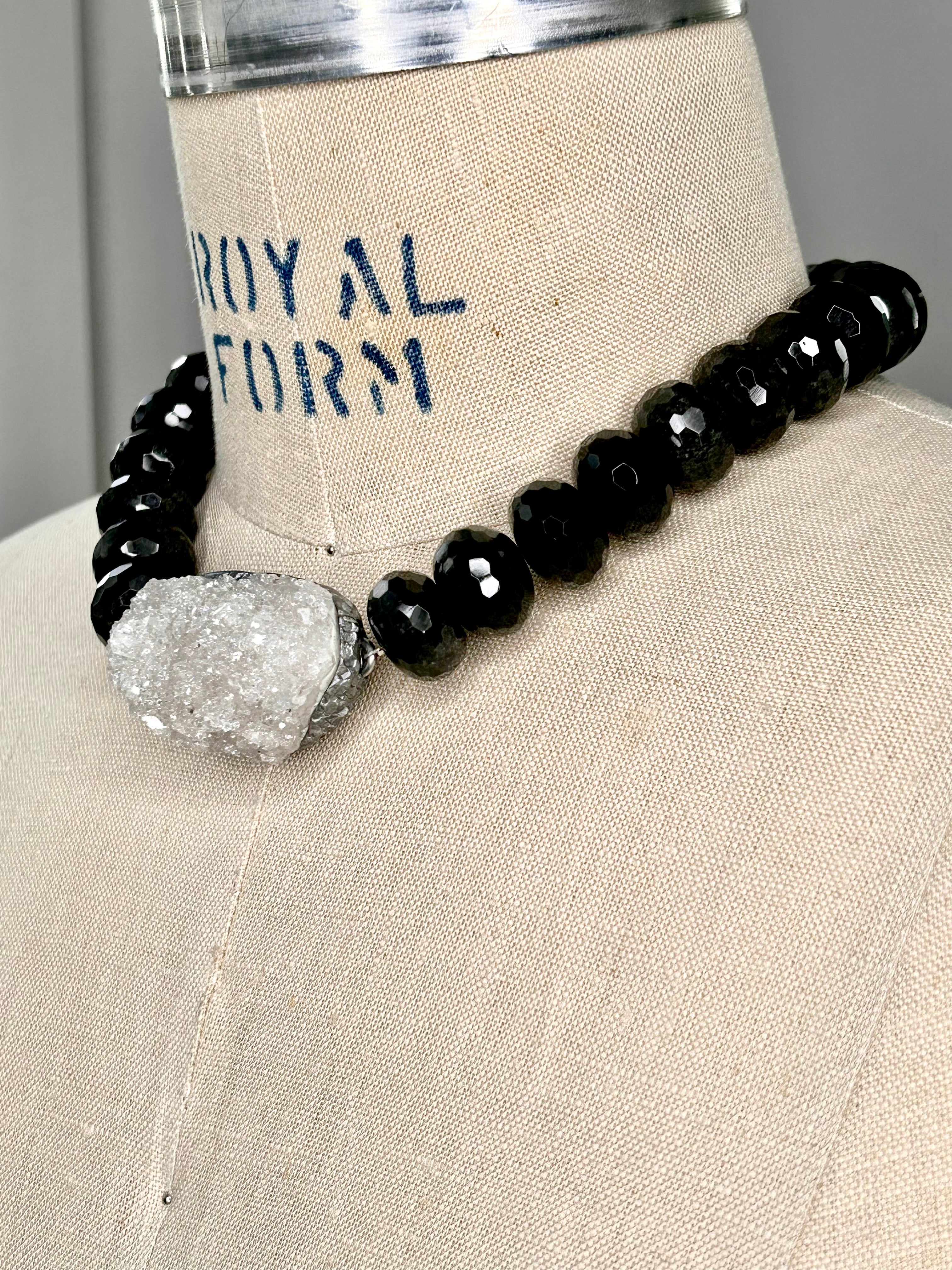 Quartz & Obsidian Collar #32
