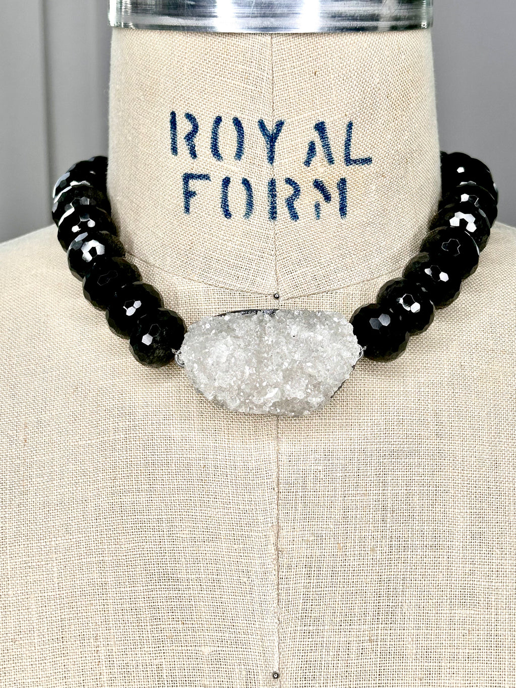 Quartz & Obsidian Collar #32