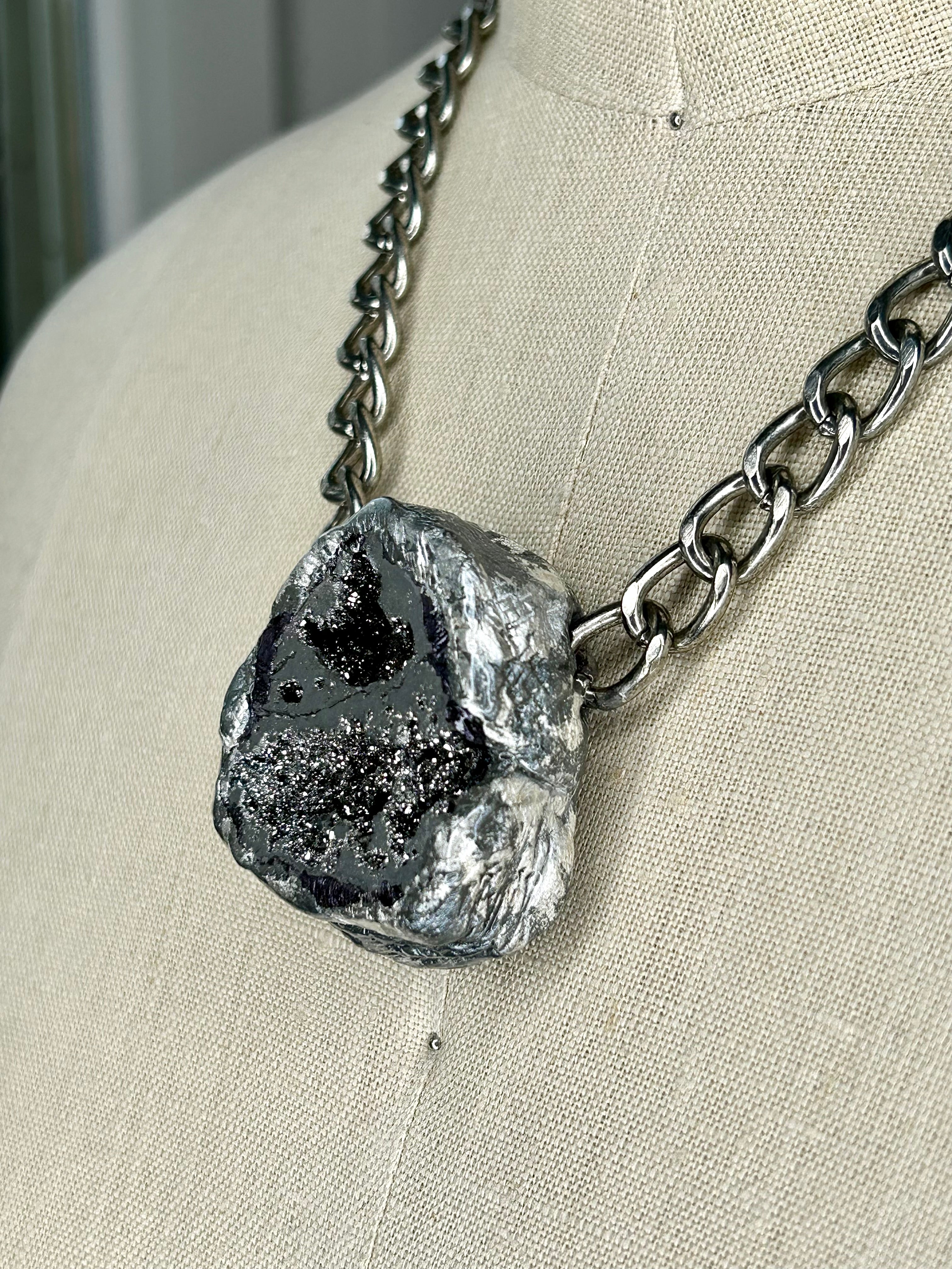 Pyrite Geode Necklace #46