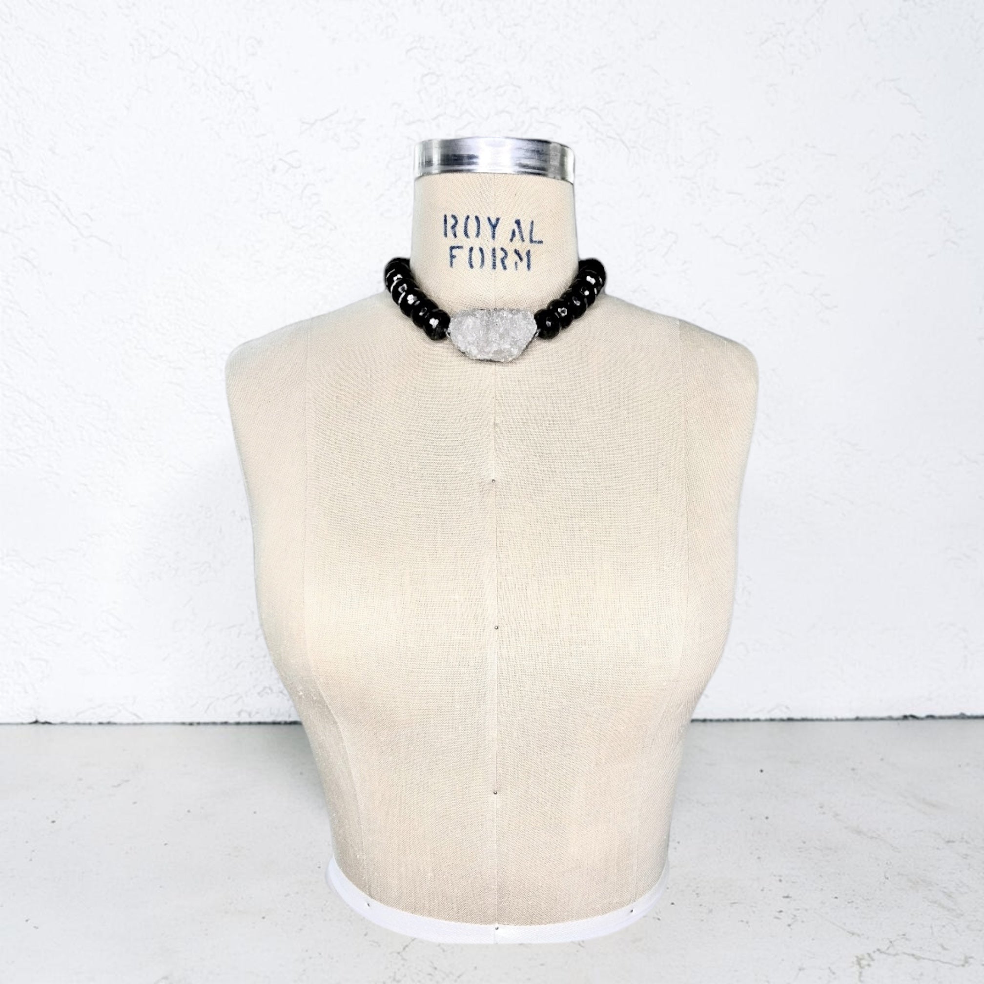 Quartz & Obsidian Collar #32