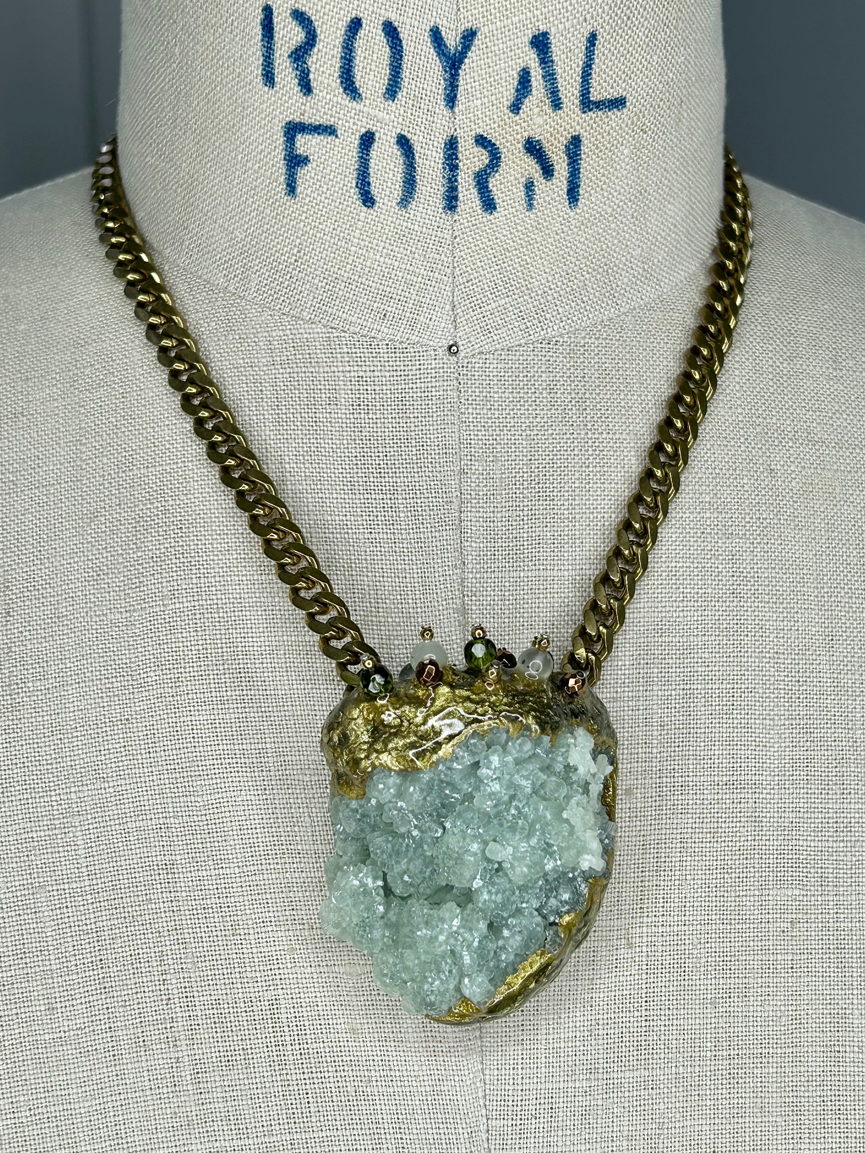 Prehnite ‘Heart’ Necklace #7