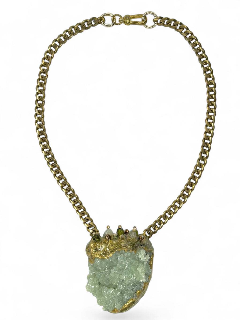 Prehnite ‘Heart’ Necklace #7