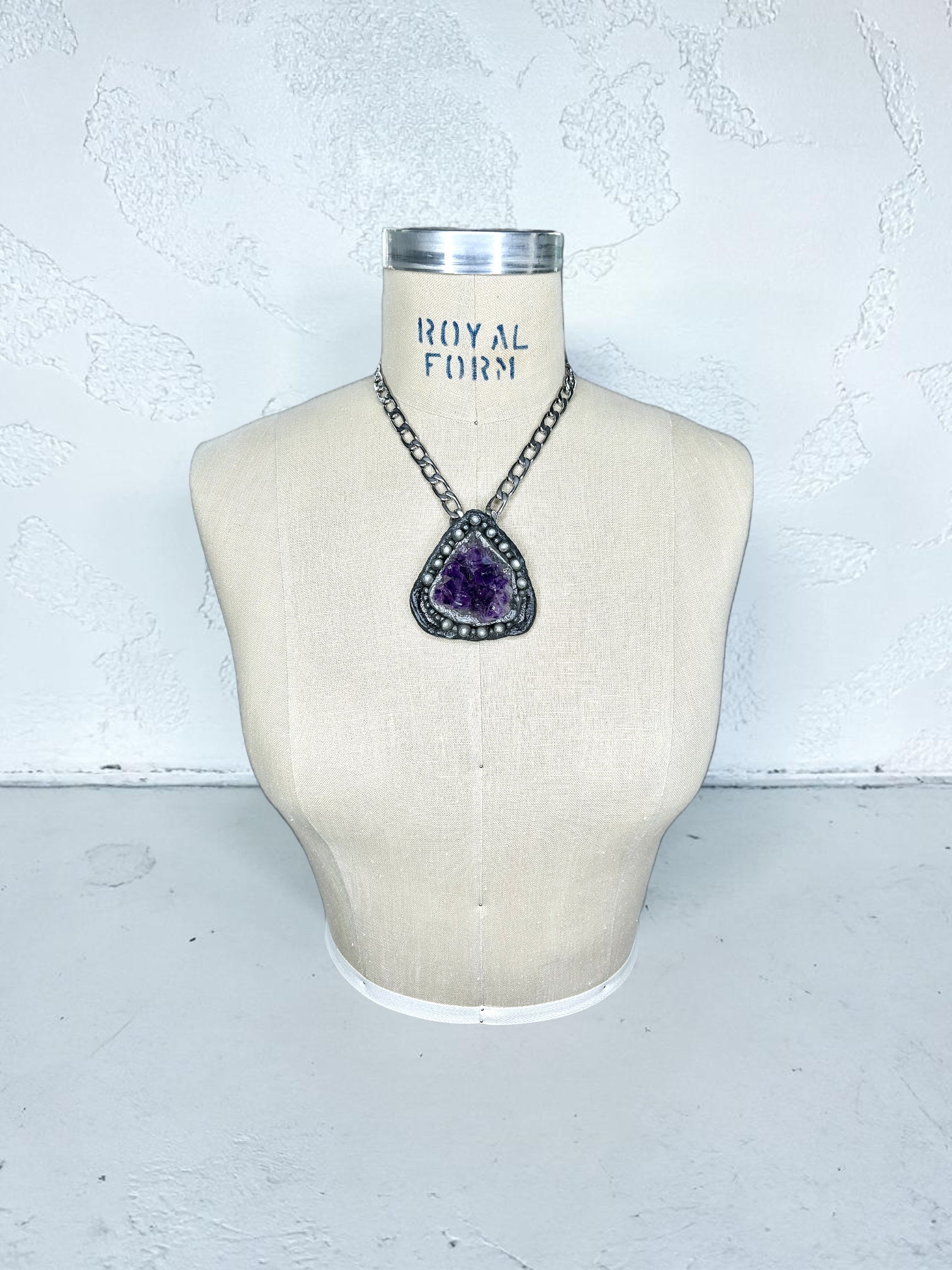 Amethyst Pearl Amulet #35